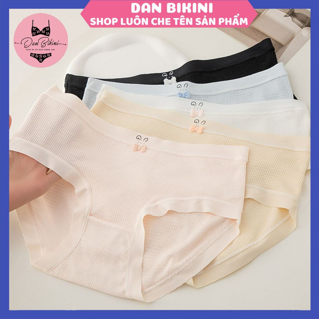 Quần Lót Nữ Dệt Kim Cao Cấp Siêu Mềm Mại Đính Nơ Thỏ Cute MÃ 1715