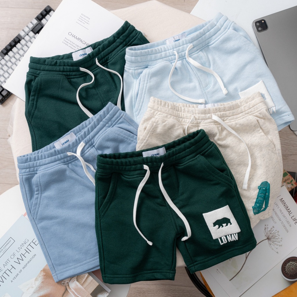 Quần short cho bé trai size từ 11kg- 50kg, Quần short nỉ da cá thoáng khí lưng thun, dây rút dành cho bé 5 màu D204