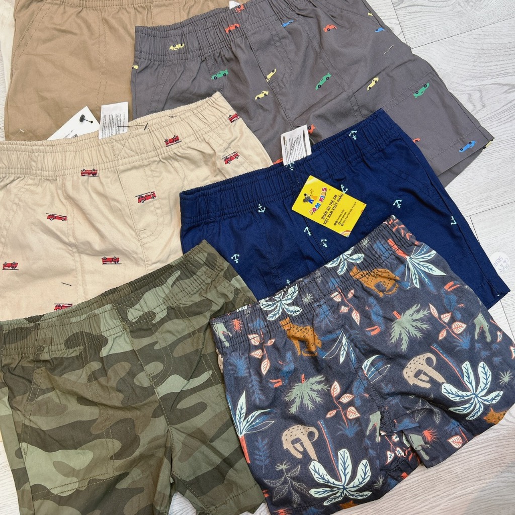 P272 Quần short kaki mềm 100% cotton hàng VNXK c@rter dư xịn size 12m-5T