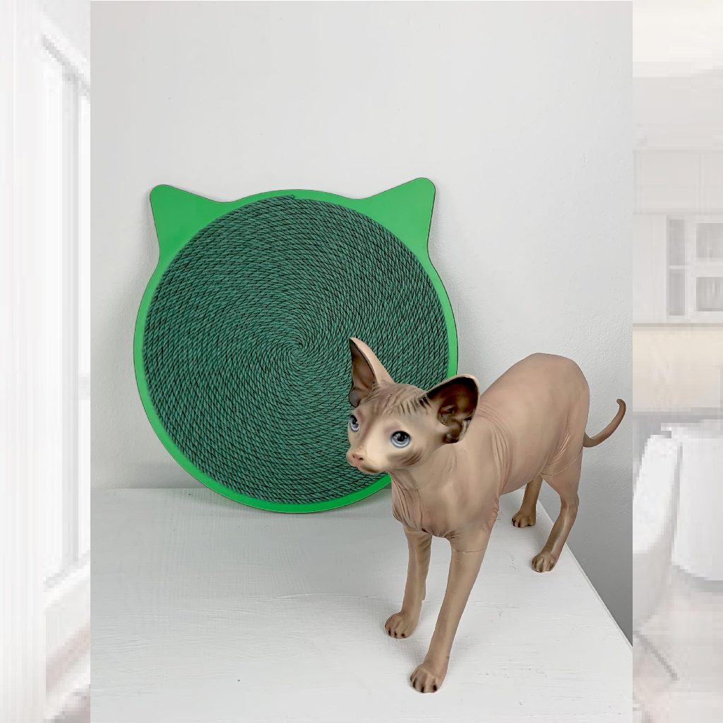 Bàn cào móng cho mèo thừng siêu bền BLUE - BCM Mặt mèo  59*59cm