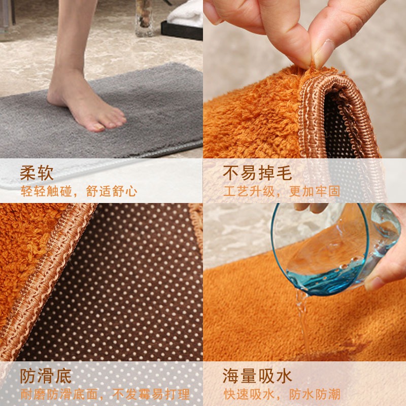 Thảm Lau Chân Trãi Sàn Siêu Thấm Hút, Thảm Lông Chùi Chân Nhà Bếp Trang Trí Phòng Khách Chống Trơn Trượt Lựa Chọn Màu