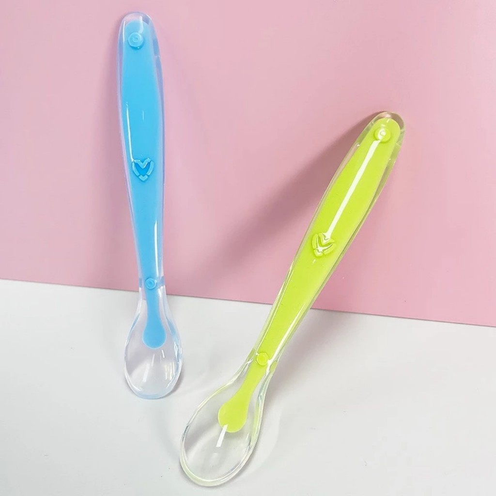Thìa ăn dặm silicon cho bé siêu mềm, ăn bột ăn cháo an toàn cho bé