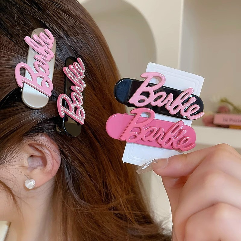 Set 4 Kẹp Tóc BARBIE Búp Bê Màu Hồng Ngọt Ngào Xinh Xắn Dễ Thương