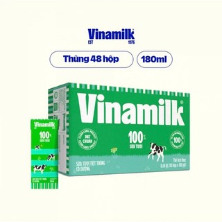 SỮA VINAMILK HỘP CÓ ĐƯỜNG - THÙNG 180MLX48 HỘP