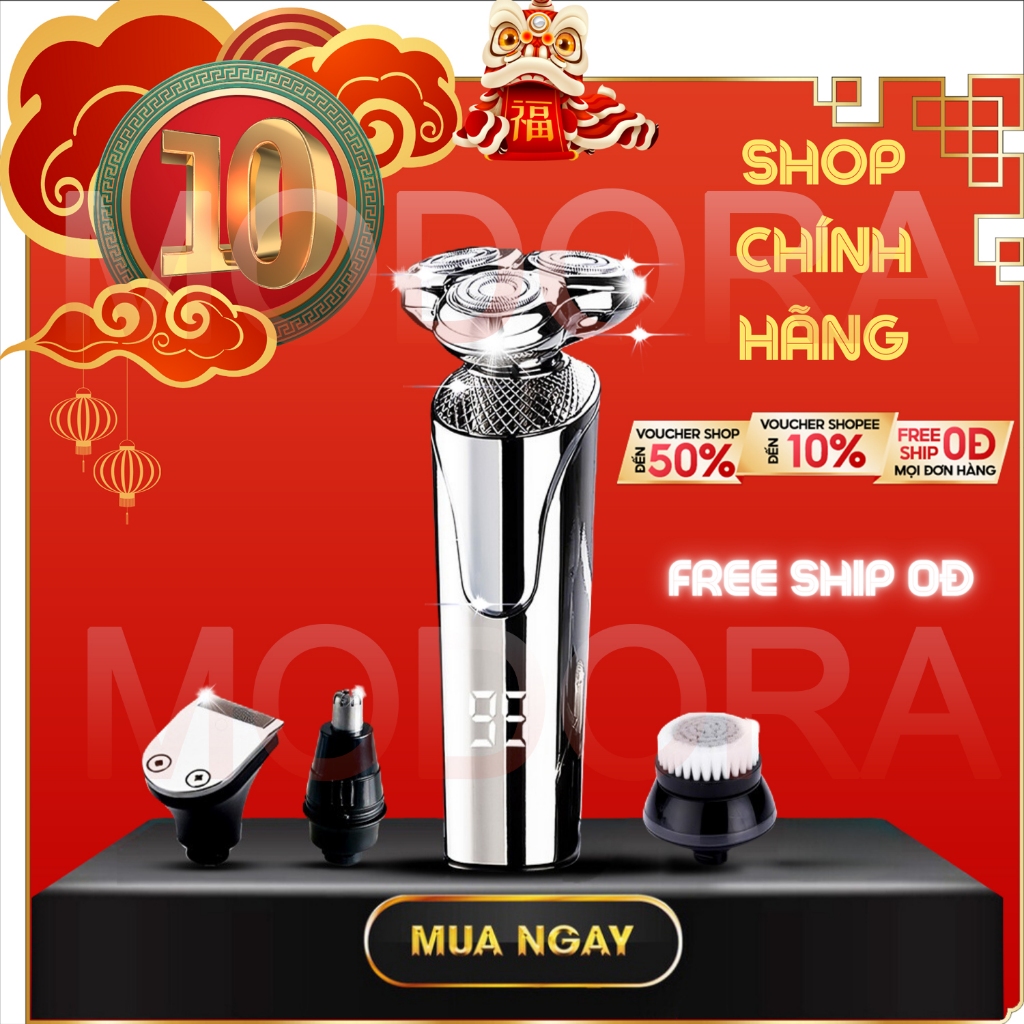 Máy cạo râu phiên bản cao cấp đa tác dụng MODORA, cạo cực nhanh, lướt êm ái, pin cực trâu, chống nước, MODORA OFFICIAL