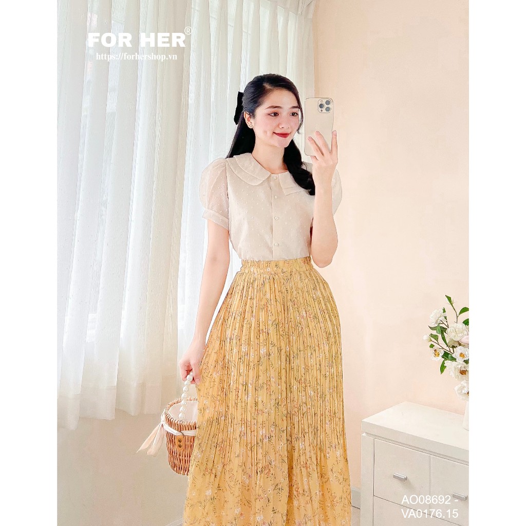 Áo kiểu FOR HER cổ sen tầng AO0869