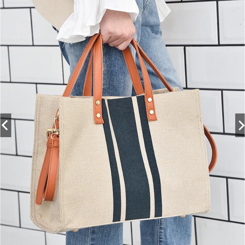 Túi xách cói có dây đeo chéo sang chảnh Túi công sở A4 kiểu dáng thời trang siêu hot