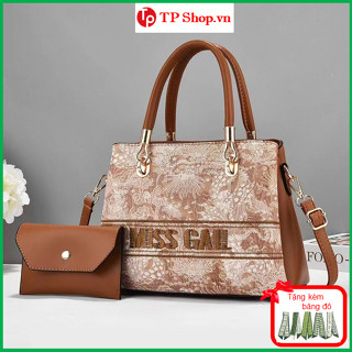  Túi xách nữ trung niên tặng mẹ họa tiết sang trọng kèm ví nhỏ 