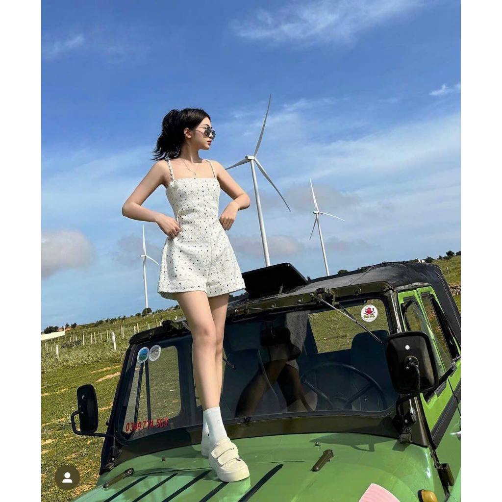 Jump short bố chấm bi 2 dây hàng thiết kế - y hình