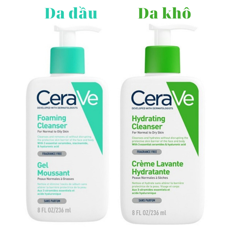Sữa Rửa Mặt Cerave Foaming Facial Cleanser 236ml Dành Cho Da Dầu Và Da Khô | BigBuy360 - bigbuy360.vn