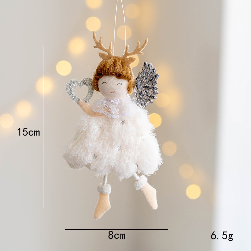 Thiên sứ Treo Trang Trí Cây Thông Giáng Sinh cực kì dễ thương kích thước 7,5cm x 6cm / Thần Lùn cute 15x6cm