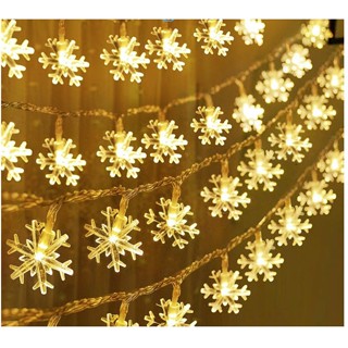 [ HCM ] Dây đèn LED 2 chế độ nhấp nháy và sáng hình bông tuyết, ngôi sao dùng trang trí tiệc giáng sinh dùng PIN 2A x3