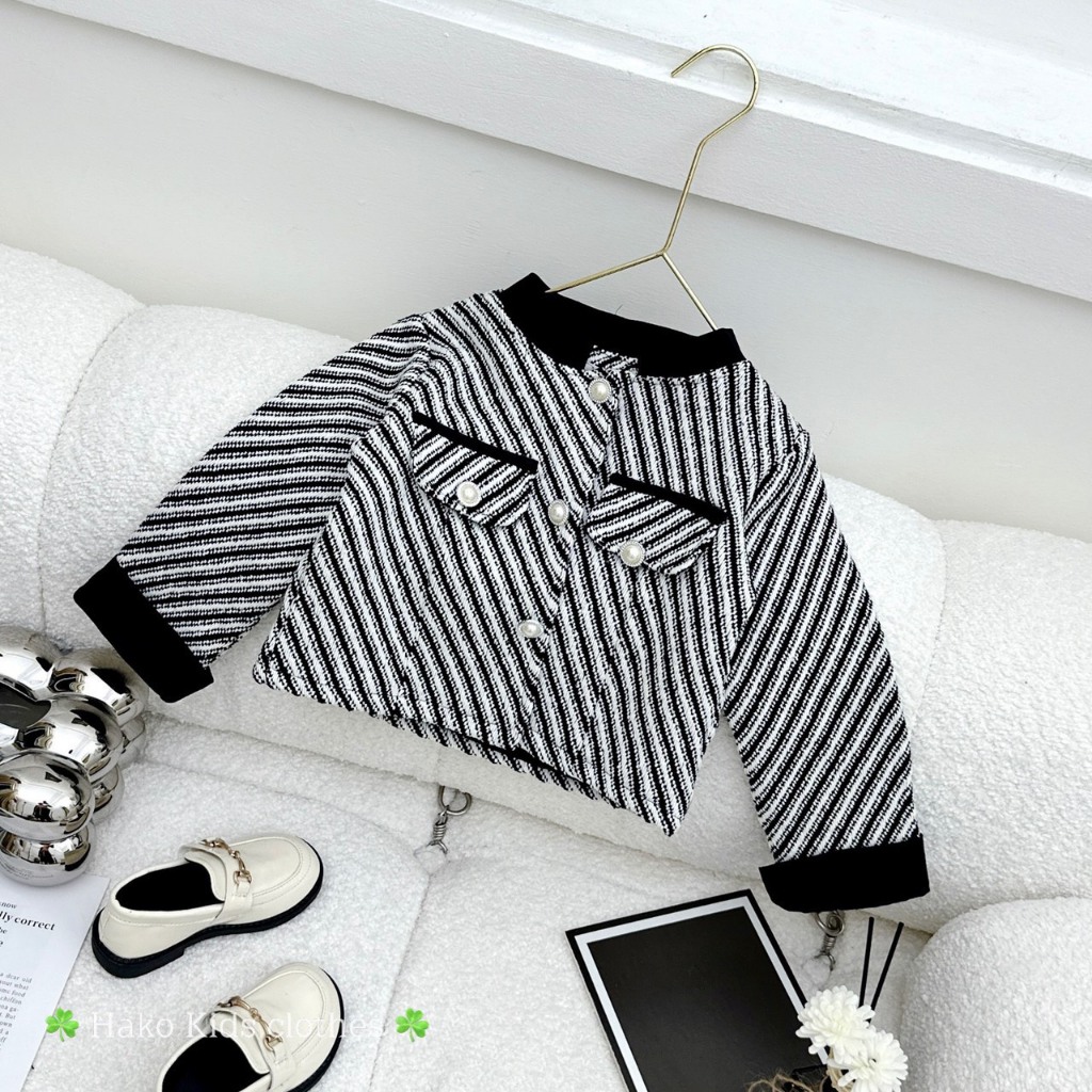 Áo dạ tweed tiểu thư sang chảnh cho bé gái
