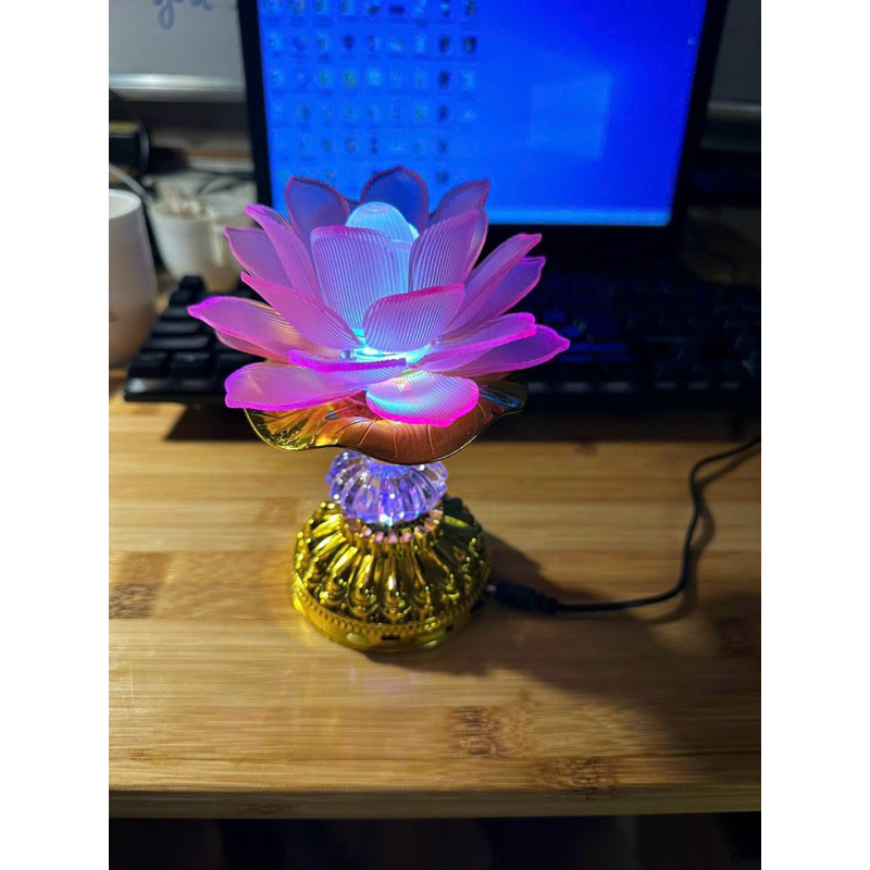 Đài Niệm Phật hoa sen 30 bài mẫu mới  có đèn led đổi màu