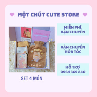 Set quà tặng NOEL Túi chườm màu bất kì, ví nữ bất kì, 2 tất tặng bạn gái,14/2,noel