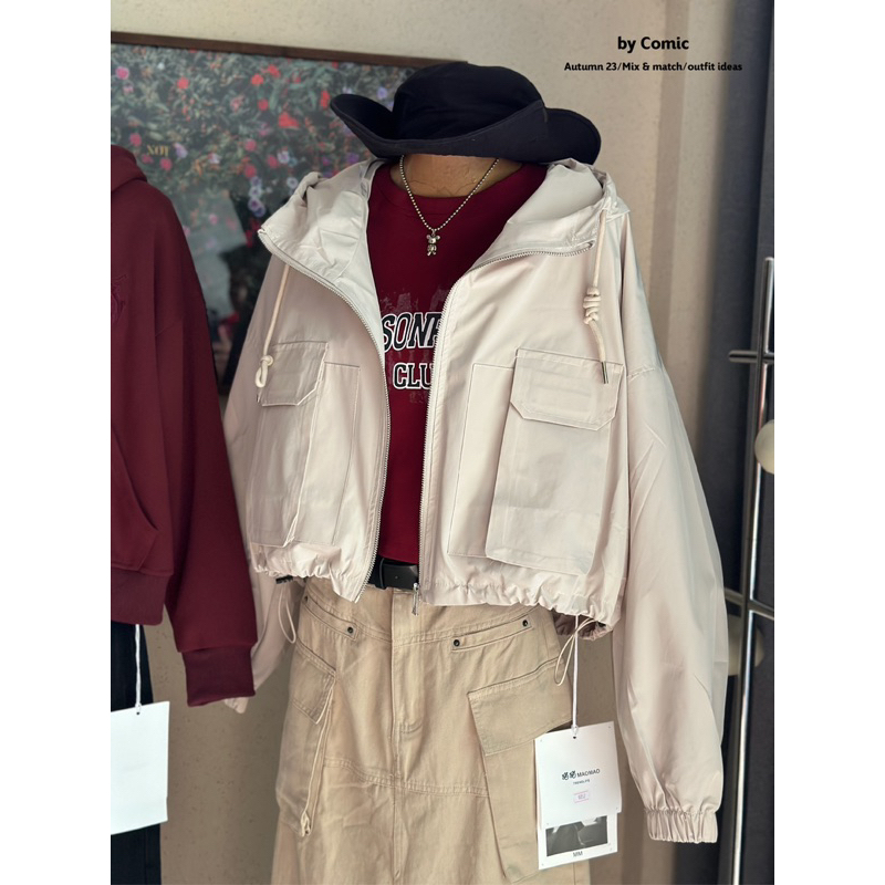 Áo khoác dù kaki túi vuông COMIC