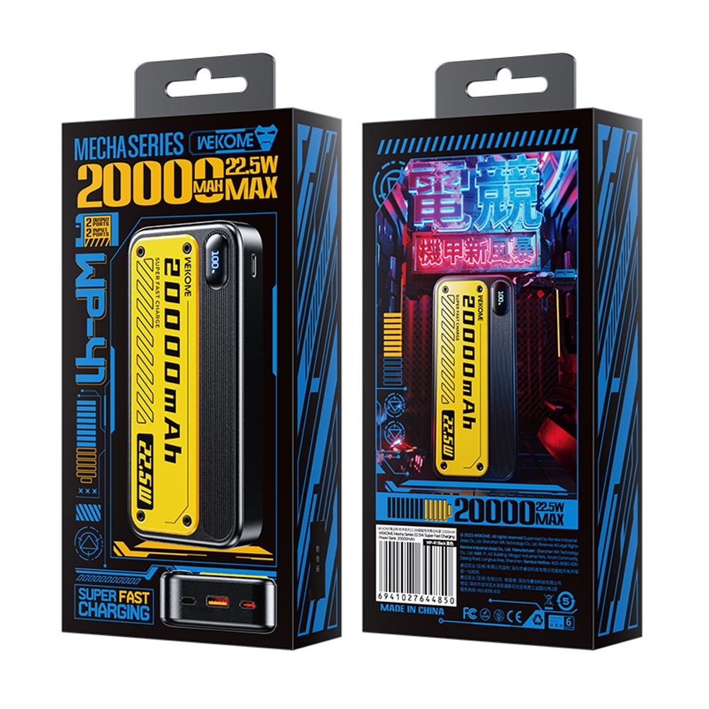 Sạc dự phòng 22.5W WEKOME dung lượng 10000mAh 20000mAh chống cháy nổ cho iPhone samsung xiaomi