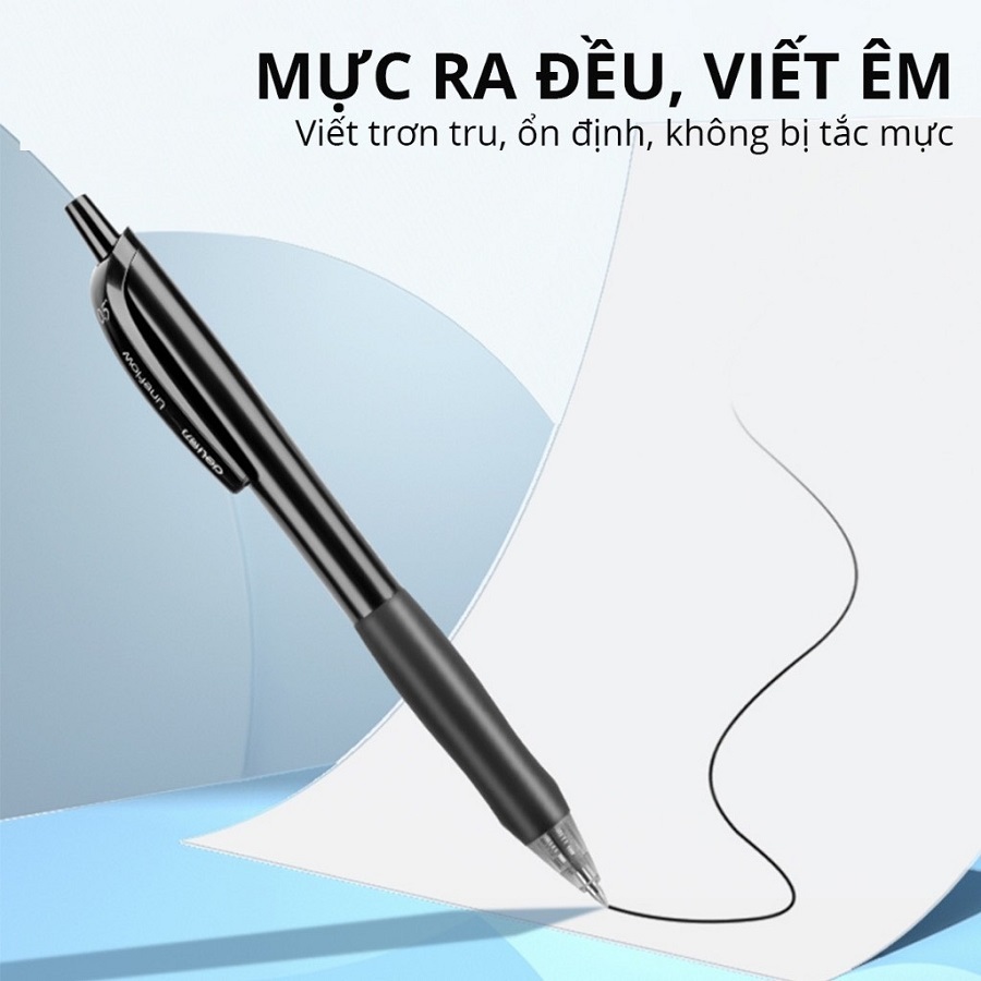 Bút gel nước học sinh mực đen ngòi 0.5mm Deli S60-6 / Bút gel Deli S60 mực nhanh khổ