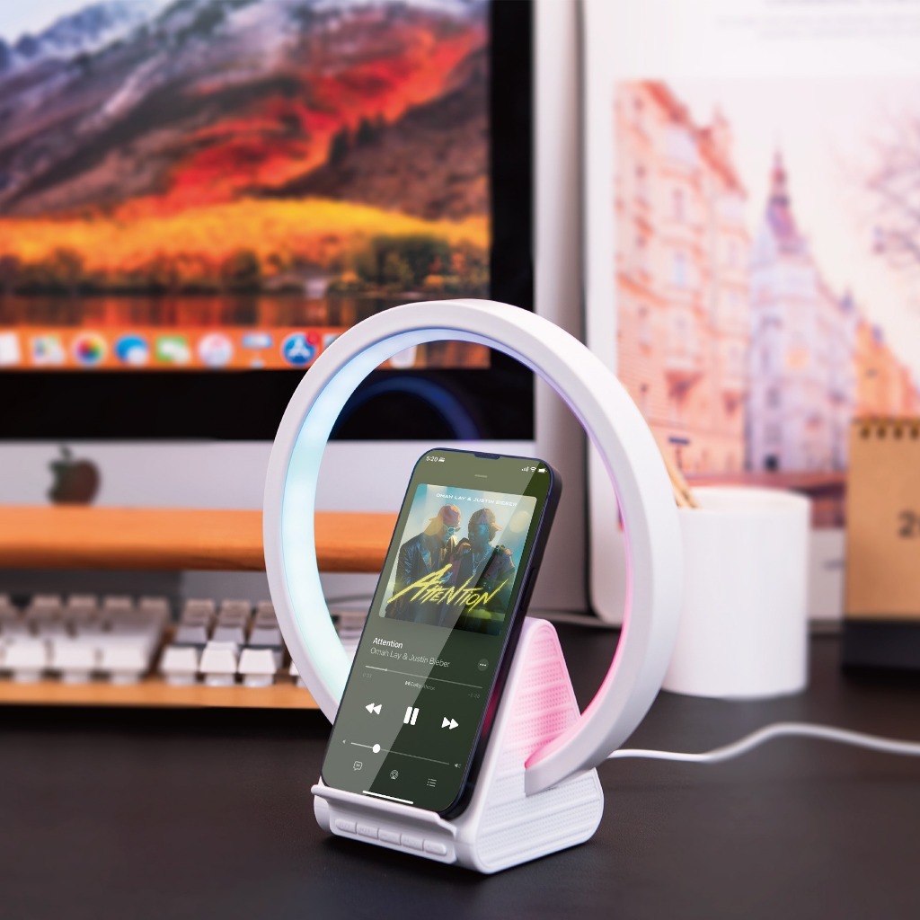 Loa kiêm sạc không dây Wiwu Wi-W021 2 in 1 Wireless charger speaker