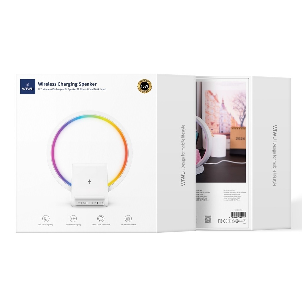Loa kiêm sạc không dây Wiwu Wi-W021 2 in 1 Wireless charger speaker
