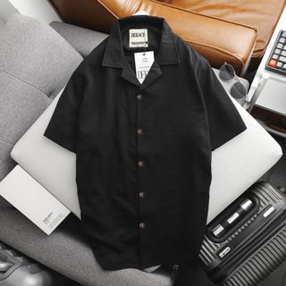 Áo Sơ Mi Nam Cổ Vest Vải Đũi Tay Ngắn