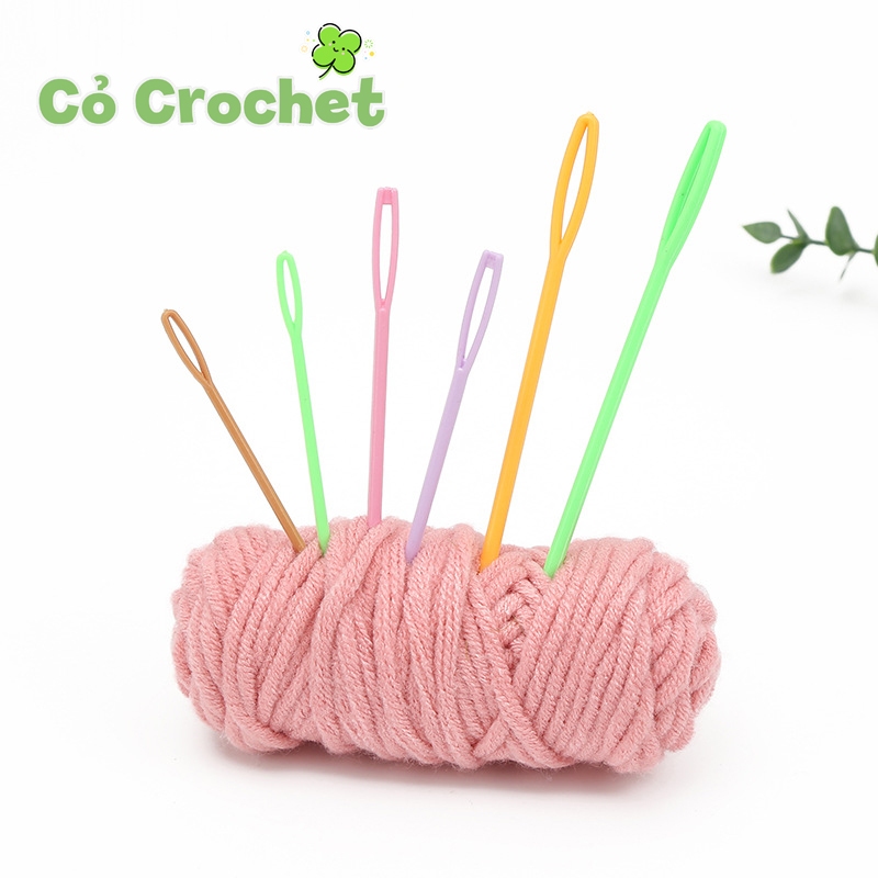 Kim Khâu Len Nhựa Lỗ To Dài 5-9cm dùng may giấu các sợi len có kích thước vừa và to