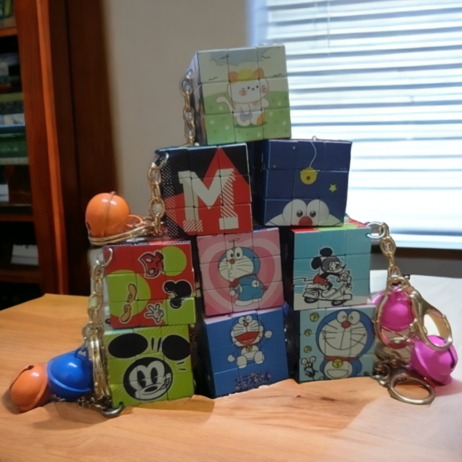 Móc khóa rubik hình gấu dâu nhiều mẫu hoạt hình dễ thương móc khóa rubik giá rẻ