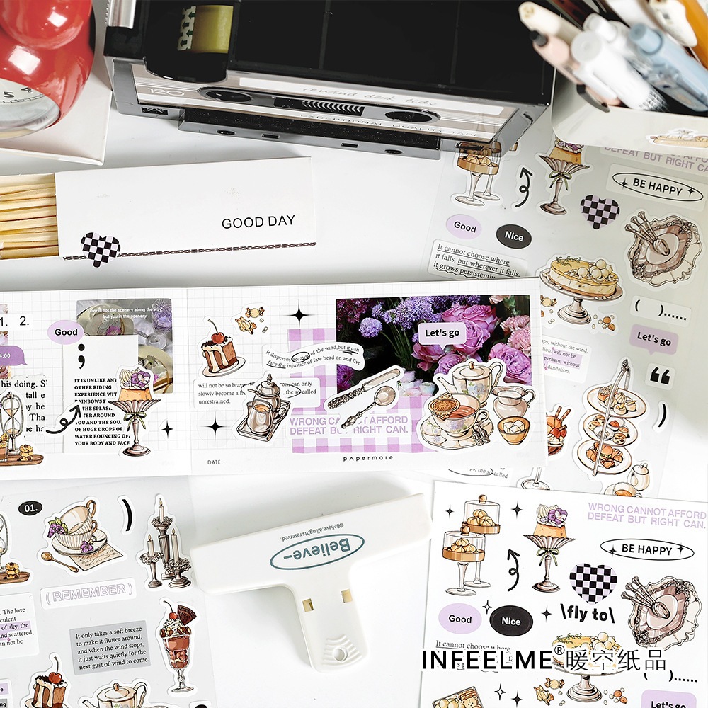 Set 2 tấm sticker Antique furniture trang trí sổ