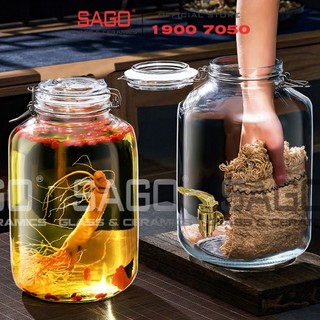 Bình Thủy Tinh Nắp Gài HNG Cao Cấp |  Có Vòi Hoặc Không Vòi , Tùy Chọn Dung Tích
