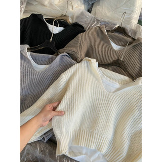 Set áo len croptop chất dày dặn hàng QC