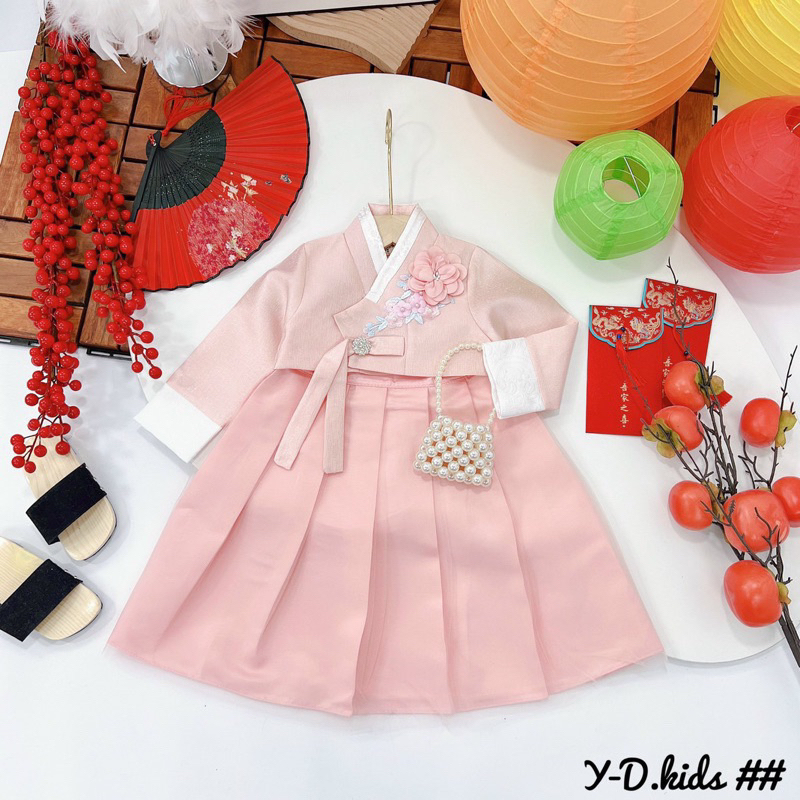 Áo dài Hanbok cho bé gái em bé set váy xinh