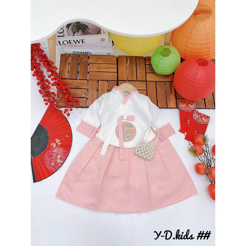 Áo dài Hanbok cho bé gái em bé set váy xinh