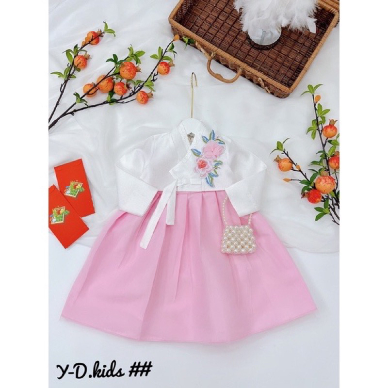 Áo dài Hanbok cho bé gái em bé set váy xinh