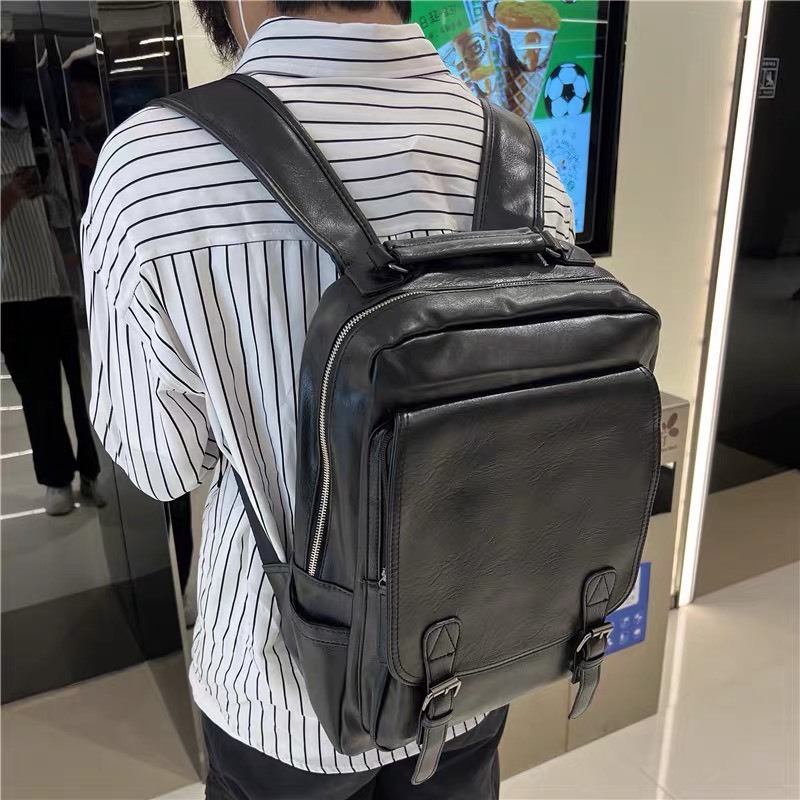 Balo da thời trang nam nữ balo da PU cao cấp chống nước cặp đi học đi chơi