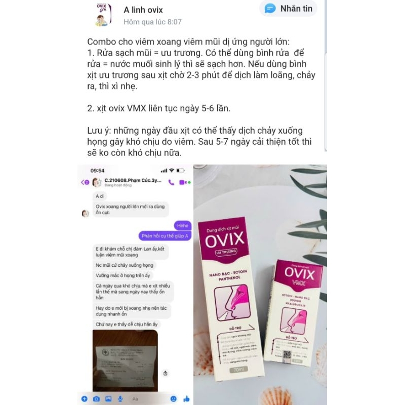 Ovix ưu trương 70 ml giúp loãng dịch, giảm nghẹt tắc mũi cho trẻ từ 3 tháng tuổi