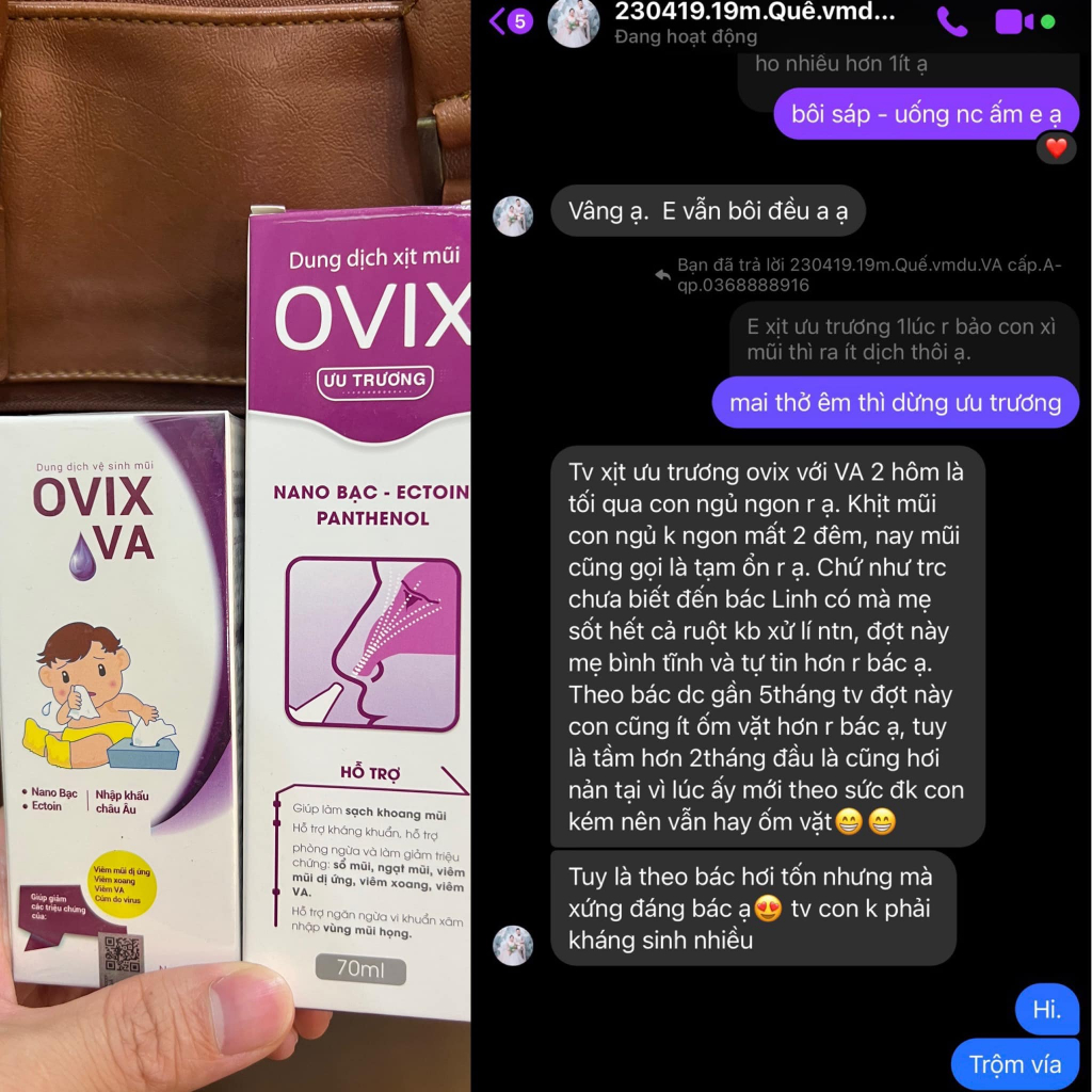 Ovix ưu trương 70 ml giúp loãng dịch, giảm nghẹt tắc mũi cho trẻ từ 3 tháng tuổi