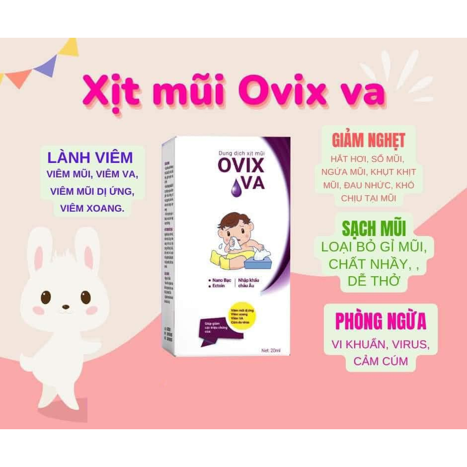 Ovix baby VA xịt mũi phòng ngừa và giảm triệu chứng viêm mũi