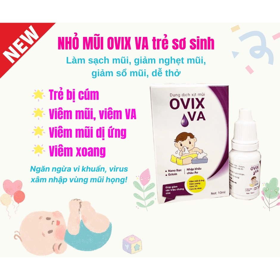 Ovix baby VA xịt mũi phòng ngừa và giảm triệu chứng viêm mũi