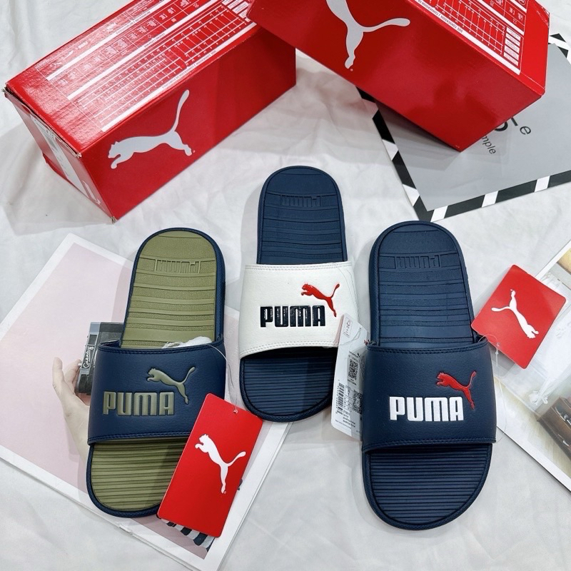 DÉP PUMA COOL CAT CHÍNH HANG FULL TEM TAG Navy/White