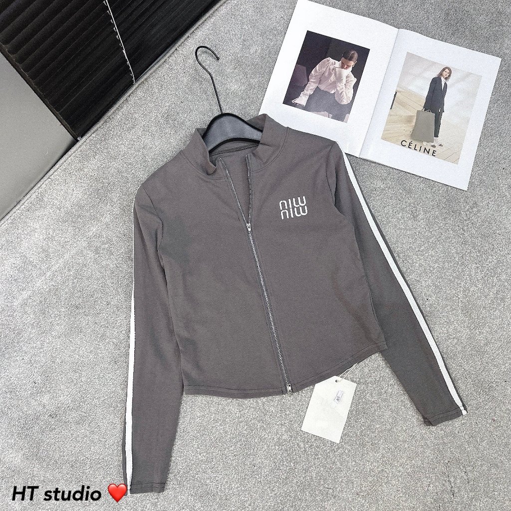 Áo khoác thun nữ chữ miu mặc thu đông hàng loại 1 co dãn AL25