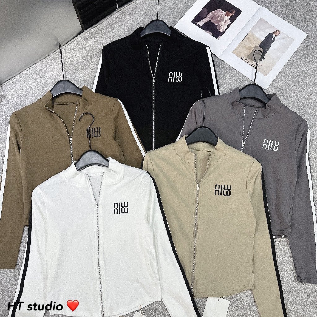 Áo khoác thun nữ chữ miu mặc thu đông hàng loại 1 co dãn AL25