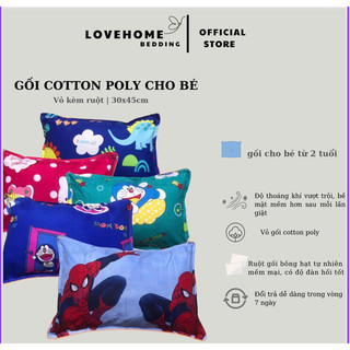 [video + ảnh thật] 01 cái Gối trẻ em chất liệu cotton poly mềm, lồng ruột được,kt 30x45cm,nhiều họa tiết sinh động