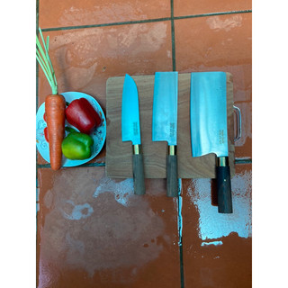 Bộ dao thép Nhật 3 món .Dao chặt gà,chặt xương 🦴 ,dao thái,lọc.Dao rèn thủ công làng nghề bằng thép Nhật không gỉ