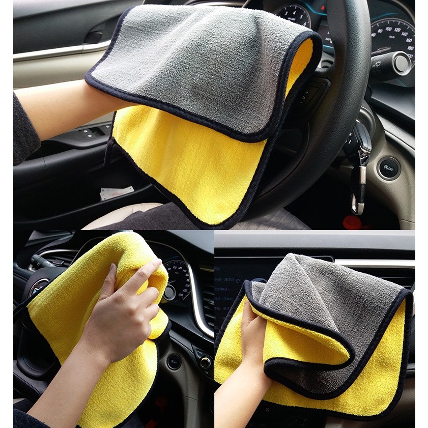 Khăn Lau Xe Ô Tô Xe Hơi Chuyên Dụng Siêu Thấm Hút - Khăn Lau Rửa Xe Hơi Ô Tô Lau Bếp Lau Kính 2 Lớp Cao Cấp