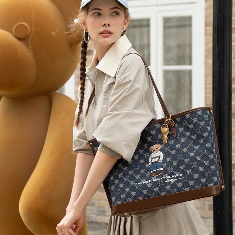 Túi Xách Dáng Tote Canvas Xanh TN3418