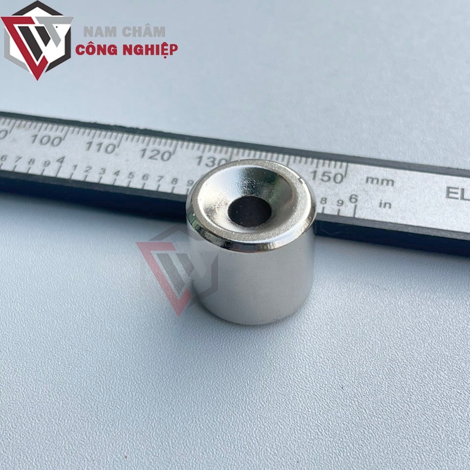Nam châm tròn 20x20mm lỗ 6 nam châm đất hiếm, nam châm hút mạnh, nam châm