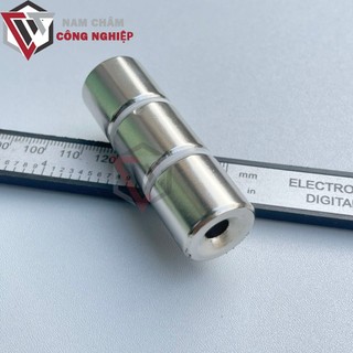 Nam châm tròn 20x20mm lỗ 6 nam châm đất hiếm, nam châm hút mạnh, nam châm