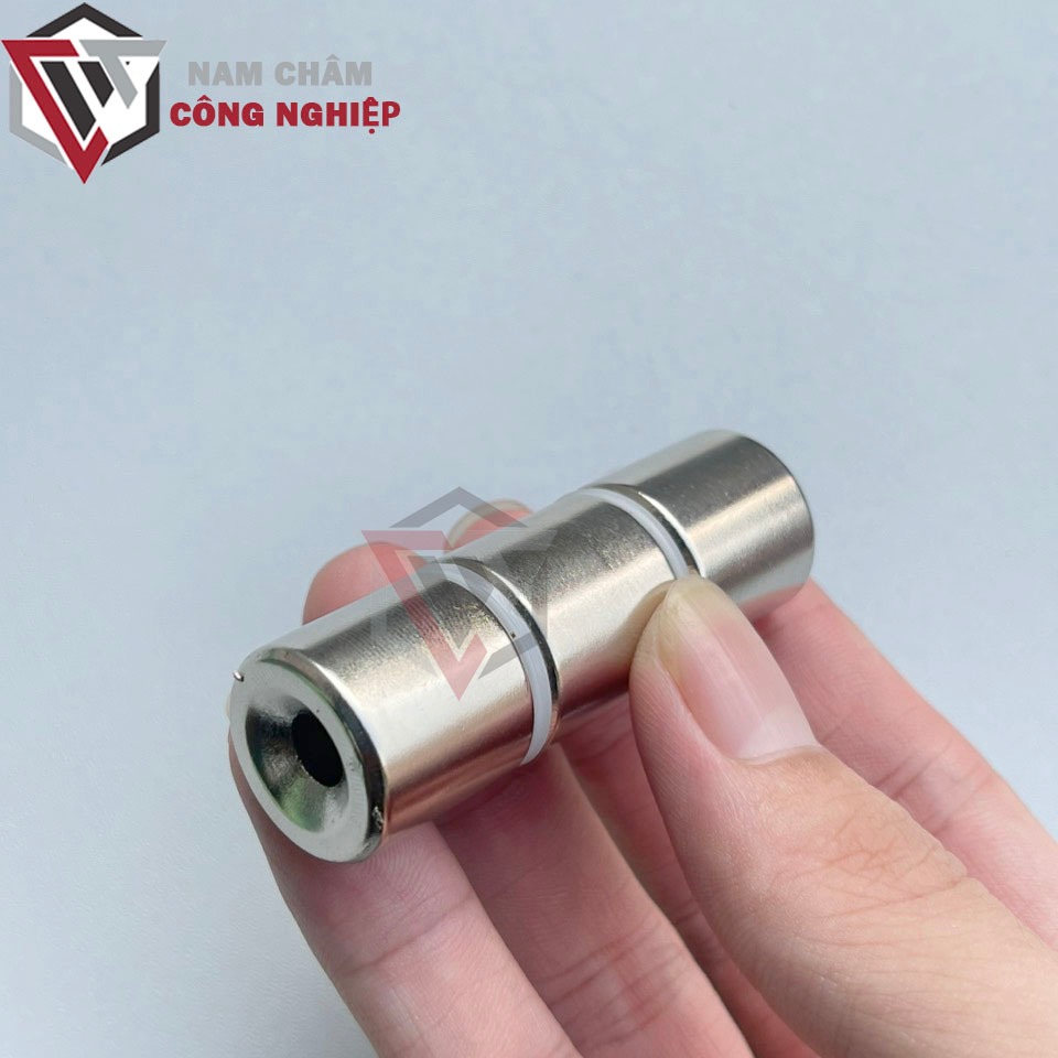 Nam châm tròn 20x20mm lỗ 6 nam châm đất hiếm, nam châm hút mạnh, nam châm