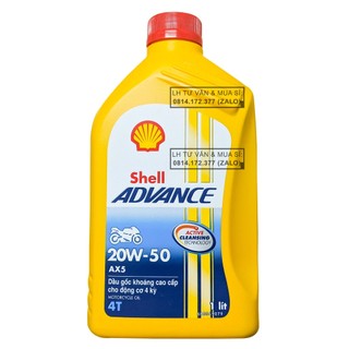 (GIÁ KM ) Bình 1L Dầu Nhớt Xe Số Shell Advance AX3 20W50 1.000ml  (1L)