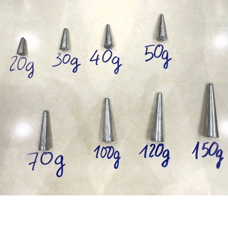0,5kg  Chì Câu Cá,Câu Sông Xuyên Tâm Size Từ 5g-8g-10g-15g-....Đến 200g